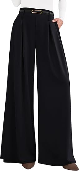 PRETTYGARDEN Womens Wide Leg Dress Pants Flowy Trousers