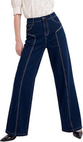 Sidefeel Womens High Waisted Jeans Straight Leg Denim Pants