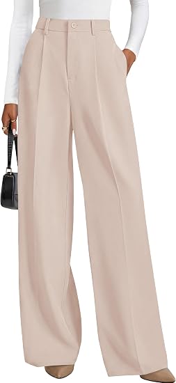 PRETTYGARDEN Women's Flowy Wide Leg Dress Pants