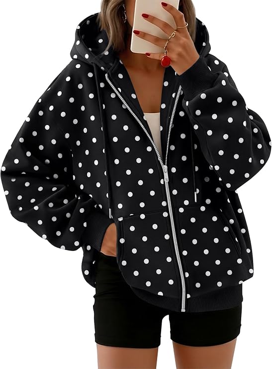 Trendy Queen Womens Oversized Zip Up Hoodies Y2K Fall Sweatshirts 2026