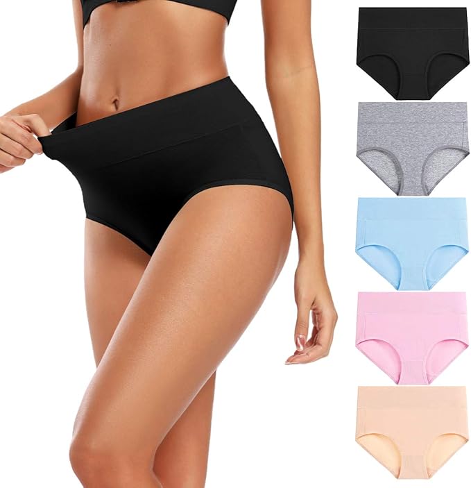 Molasus Women's Cotton High-Waisted Full-Coverage Panty