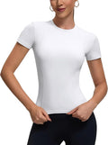 Womens Workout Compression Shirts,Athletic Dry Fit Yoga Gym Pilates Shapewear Tops,Cute Crop Y2K Short Sleeve Clothes