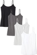 Essentials Women's Slim-Fit Camisole for Layering and Everyday Wear, Pack of 4